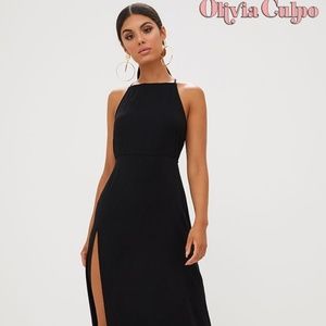 Black Strappy Back Detail Elegant Dress